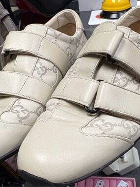 Gucci Ivory Triple Strap Sneakers